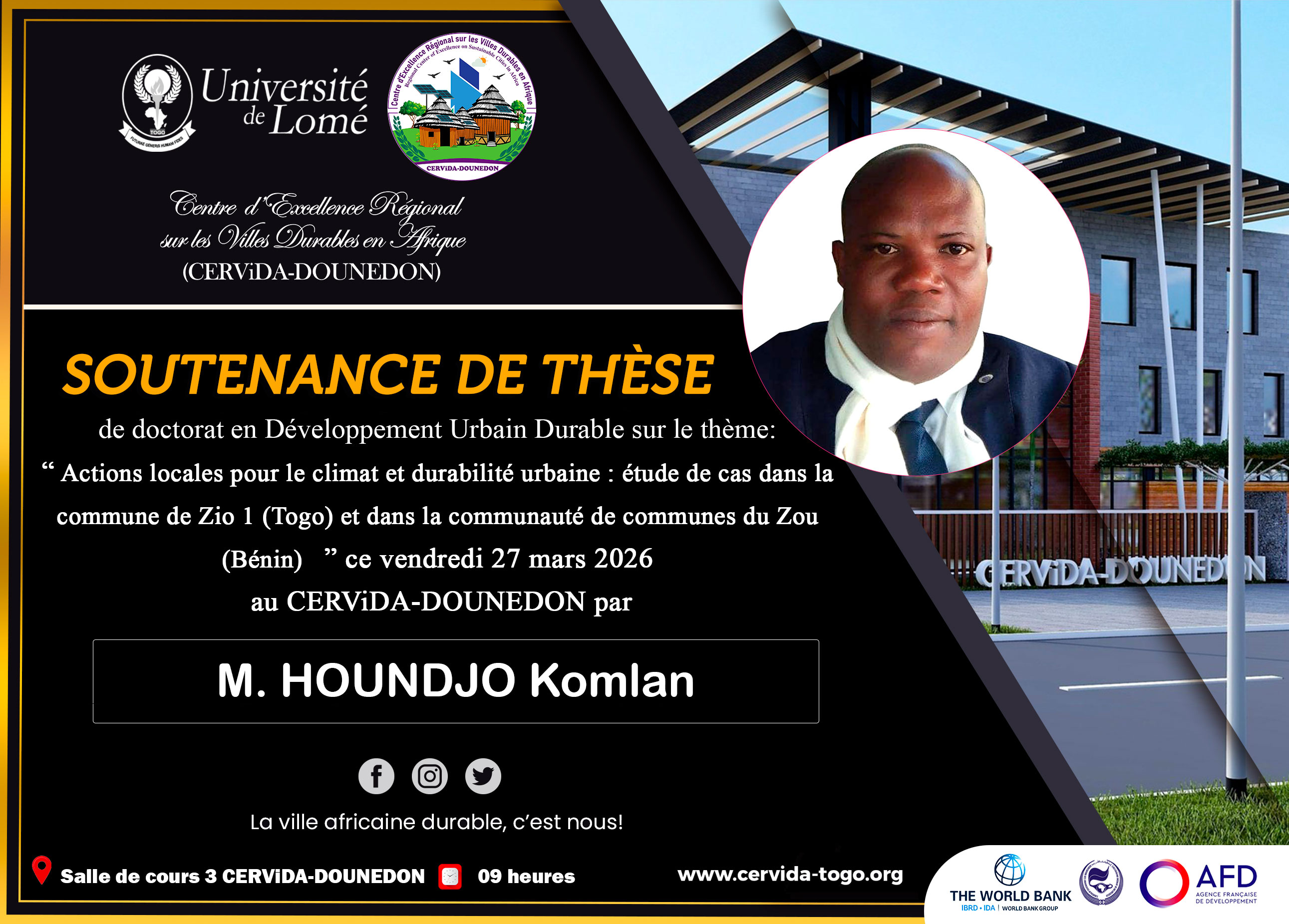 ACTIONS LOCALES POUR LE CLIMAT ET DURABILITE URBAINE : ETUDE DE CAS DANS LA COMMUNE DE ZIO 1 (TOGO) ET DANS LA COMMUNAUTE DE COMMUNES DU ZOU (BENIN)